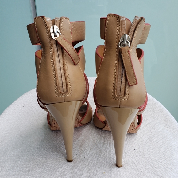 L.A.M.B. tan and coral gladiator sandal - Picture 4 of 6